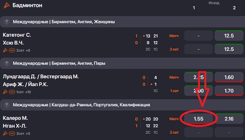 Ставки на Бадминтон онлайн